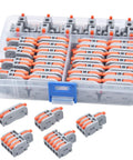 62Pcs Lever Wire Connectors Kit for Quick DIY Splicing 24-12 AWG Easy Open Wrench Style in storage box with connectors