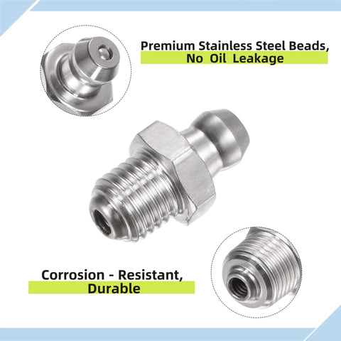 Grease fitting, 304 stainless steel, side view, 1/8-28 in thread