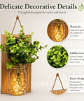 Rustic Mason Jar Wall Sconces Featuring Led Fairy Lights And Faux Ivy Vine Serve Up Serious Farmhouse Charm And Super Cool Evening Vibes For Your Spot Killer Decor Two Pack with green foliage and warm glow.