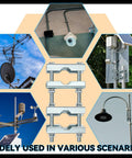 Two Pack Heavy Duty Mast To Mast Antenna Clamp Kit With V Jaw Blocks For 1 To 2.5 Inch Poles, pole-to-pole galvanized steel clamps