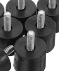 Adjustable Furniture Leveling Feet With Easy Installation And Anti Slip Protection 8 Pack M6 Threaded Rubber And Iron Height Adjustable Table And Chair Levelers For Cabinets And Home Furniture, black rubber feet close-up