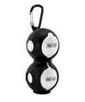 Grab And Go Golf Ball And Tee Holder With Bag Clip Holds Two Balls And Seven Tees Black, product with carabiner clip