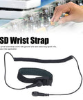 ESD Wrist Strap With Grounding Wire And Extendable Long Cord, Reusable Anti Static Bracelet placed on electronics workstation.