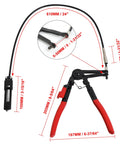 24 Inch Flexible Hose Clamp Pliers Locking Tool With Two Foot Reach For Fuel Oil And Water Hoses shown with measurements