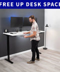 Universal Under Desk Laptop Mount With Adjustable Tablet Brackets For Hidden Computer Docking Station, sleek setup frees up desk space.