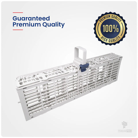 Silverware Basket Assembly for Whirlpool Dishwashers Easy Install Pro Grade Durable with handle and slots, 1 Year Warranty