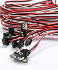 Six Pack Micro Limit Switches With 1M 3 Pin Cable For 3018 PROVer Mach3 CNC Router Upgrade Kit, switches and cables in view.