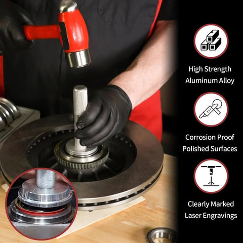 10 Piece Bearing Press Kit With Universal Race And Seal Driver Set Includes 9 Adapters And Red Seal Driver for installation