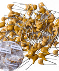 600 Piece Ceramic Capacitor Kit With 30 Values, 10pF To 10uF, 50V, 10 Percent Tolerance, capacitors and labeled bags