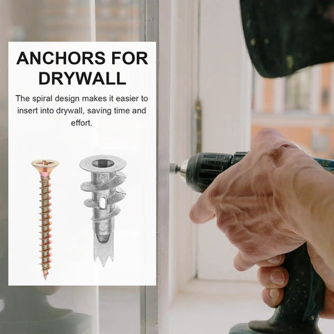 Heavy Duty Hollow Wall Anchor Kit With Spiral Design Screws For Drywall installation demo