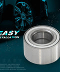 Front Left And Right Wheel Bearing And Hub Assembly For Honda Civic 1992 2000 Civic Del Sol 1993 1997 And CR V 2002 2004 Four Lug Pattern Replacement That Drops In Easy And Keeps Your Ride Smooth, shown with easy installation text and vehicle.