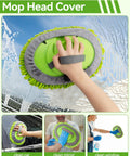 Close-up of a microfiber mop head from 62 Inch Long Handle Car Wash Kit With Microfiber Heads, No Scratch Exterior Cleaning