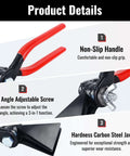 3 In 1 Sheet Metal Bender Pliers With Adjustable Jaw showing red non-slip handles and steel adjustable screw for bending metal