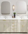 Vanity cabinet with 20 Pack 3 Inch Gold Cabinet Handles And Drawer Pulls Finger Pulls For Cabinets Edge Pulls And Flat Drawer Handles Kitchen Hardware Heavy Duty 1.5mm Thick Build No Fuss Installation With Phillips Screwdriver
