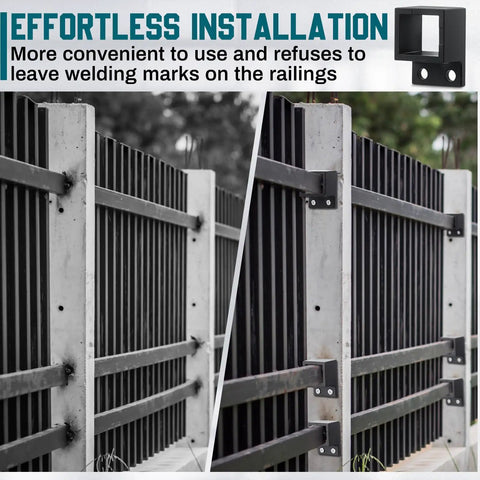 20 Pcs Black Aluminum Fence Brackets 1 Inch And 1 Eighth Inch Wall Mount Flat Brackets For Rails Residential Fencing Railing Mounting Kit Weather Resistant Durable Outdoor Use
