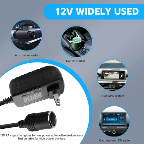 Smooth As Butter AC To DC Converter 12V 2A Cigarette Lighter Power Adapter For Home Use With 110V To 12V Transformer for car devices.