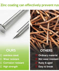 Comparison of stainless steel nails and ordinary rusty nails for 510 Piece Stainless Steel Nails Kit With 7 Sizes For Woodworking Fencing Furniture And DIY Projects Pro Grade Rust Resistant Easy Grab Fasteners To Power Through Projects And Save Time.
