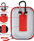 Back view of Hard Shell EVA Carry Case For Golf Rangefinders Waterproof Shockproof Protective Box with carabiner and belt slot
