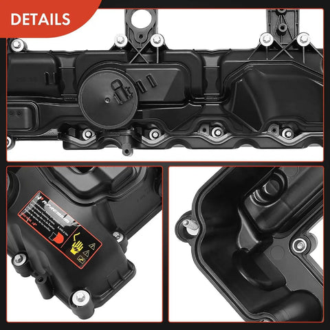 Close-up of Valve Cover Kit With Gasket Bolts And Oil Cap For N55 Engine Fits BMW 328i 335i