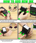 How to add new ink to Heavy Duty Self Inking Date Stamp With Custom Message And Signature Replaceable Dual Color Ink Pad.