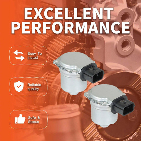 Pair of silver automatic transmission clutch actuators with black electrical connectors, angled views
