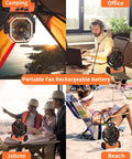 Must Have Camping Fan With 20000mAh Battery Pack Cordless Portable Outdoor Tent Fan for camping, office, jobsite, beach.