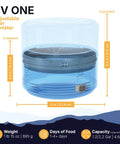 Adjustable Bear Canister For Backpacking And Camping, Expands And Collapses For Bear Resistant Food Storage shown expanded