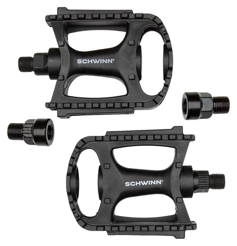 Replacement Bike Pedals Set Of Two, Black, Lightweight Composite Pedals With Reflectors, Fits 1/2 Inch Or 9/16 Inch Cranks, Top View