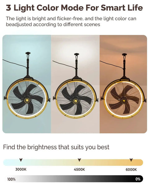 Outdoor Ceiling Fan 24.8 Inch 6 Speed Mounted Garage Fan With Remote And App 360 Degree Vertical Rotation Top Notch Outdoor Cooling For Gazebo Patio Pergola 5 Blades Yellow And Black