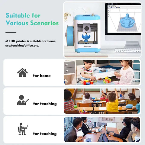 Kid Friendly 3D Printer For Beginners With Auto Leveling And Open Source Fast Printing Up To 250 mm Per Second Fully Assembled Direct Drive Extruder Great For Home And School Print Area 3.94 By 4.33 By 3.94 Inches in classroom and home settings