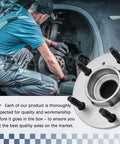 Mechanic installing Front or Rear Wheel Hub Bearing Assembly Single Unit for 2001-2005 Pontiac Aztek & Montana, 5-Lug, ABS