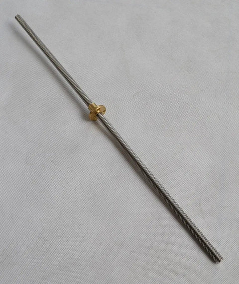 8mm Lead Screw For 3D Printer Z Axis 600mm Length 4 Start 8mm Lead 2mm Pitch Brass Flange Included High Precision