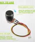 10K Ohm Linear Taper Rotary Potentiometer With XH2.54 3 Pin Connector Wires Black Knob Cover Cap Top Adjustment Knurled Shaft