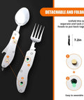 4 In 1 Camping Utensil Set With Detachable Fork Spoon Knife And Bottle Opener For Hiking And Backpacking in Army Green
