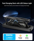Charging Dock For Meta Smart Glasses Gen 1 And Gen 2 Fast Charger Station with LED indicator showing glasses charging.