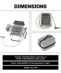 Dimensions of Sunflower X 2 In 1 Camping Heater And Stove For Outdoors High Heat Infrared 2.5kW 8530 BTU Windproof Portable Stainless Steel