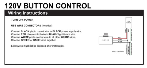 Wiring instructions for Outdoor Dusk To Dawn Photocell Sensor For Lamps And Fixtures No Manual Switch Needed Auto On At Dusk And Auto Off At Dawn 120V UL Listed Black Easy Install Fits Standard Mounting Hole.