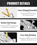 Pro Grade 18 In 1 Folding Wire Stripper Pliers Set With Voltage Detector details including screwdriver and four-hole winding