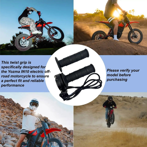IN10 Electric Dirt Bike Twist Throttle Kit With Grips And Rolling Bearing Full Twist Throttle Cable Assembly in action