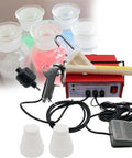 Ready Roll Slick Portable Electric Electrostatic Paint Spray Gun With Five Stage Kit components, including trigger, foot switch, and containers.