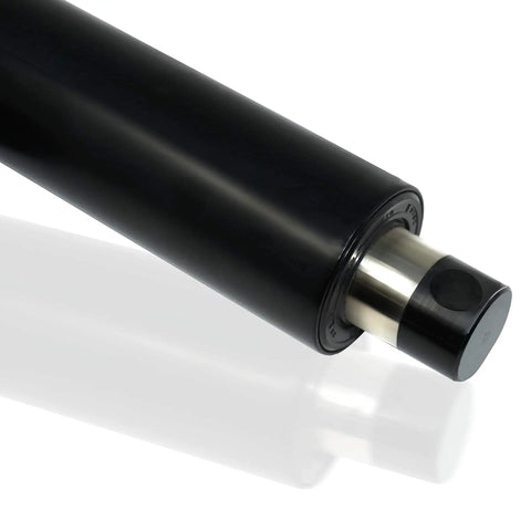 Close-up of 12V High Force Linear Actuator With 14 Inch Stroke 2000 Lbs Push Pull Beefy Heavy Duty Industrial Grade With Feedback Potentiometer IP65 Protection.