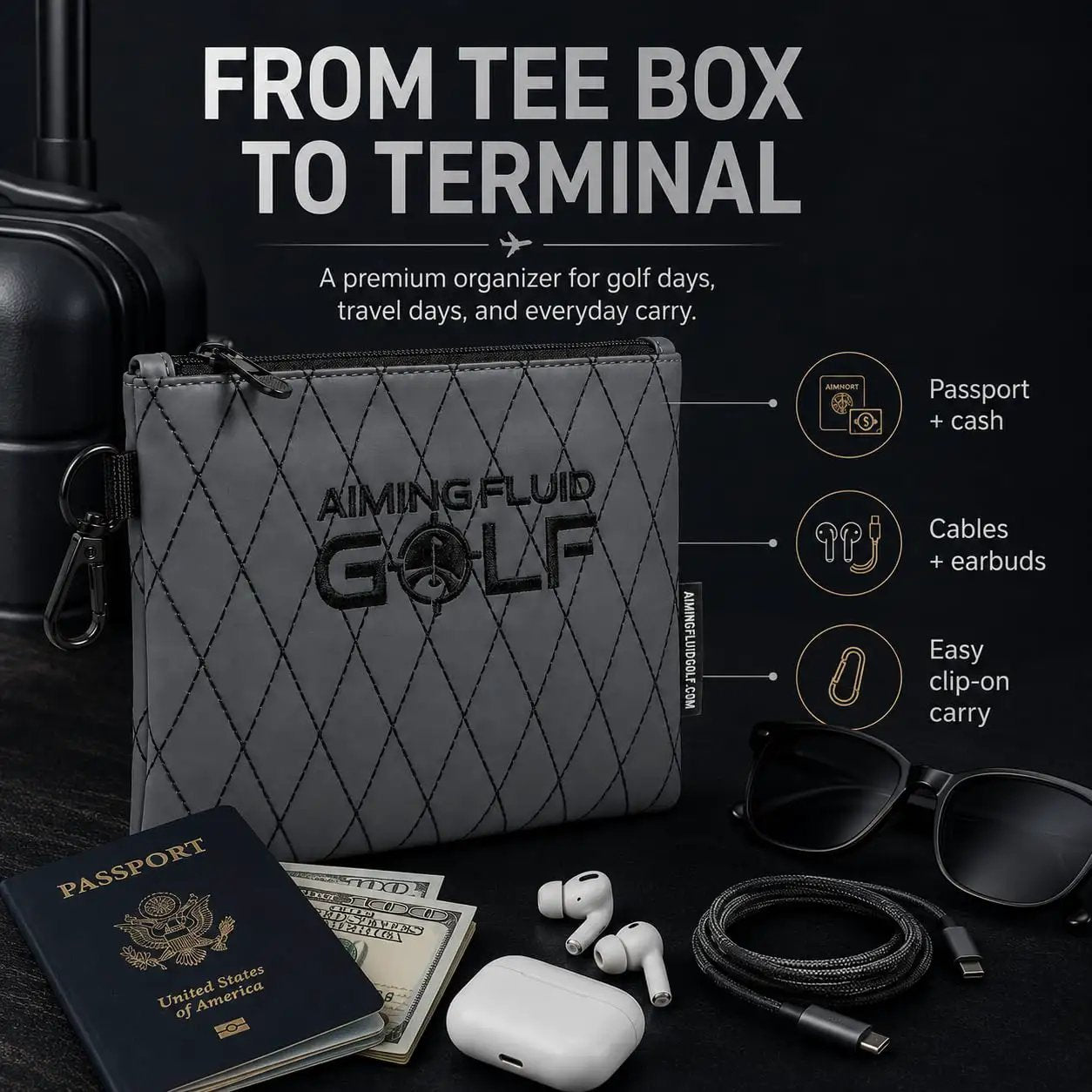 Premium Leather Golf Pouch, 360° Clip | Pro-Grade ✓