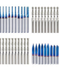 One Eighth Inch Shank CNC Router Bits Kit For All Purpose Engraving And Milling With Triangular Engraving Bits Spiral End Mills