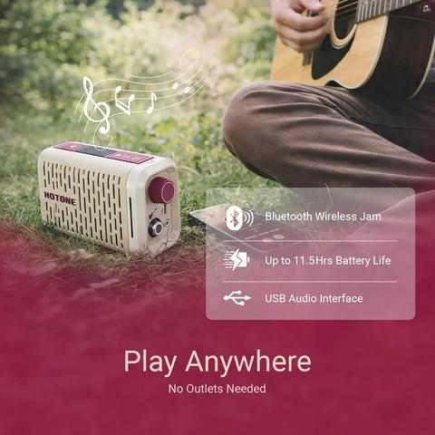 Pulze Mini Portable Guitar Amp With Bluetooth 52 Amp Models And 48 Cab Sims Built In Drum Machine App Control in outdoor setting