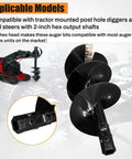 Beefy 18 Inch By 48 Inch Heavy Duty Auger Bit For Skid Steer Post Hole Digger And Mini Excavator with 2 Inch Hex Adapter