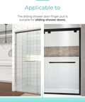 Glass Sliding Shower Door Finger Pull Kit With Clear Acrylic Bumper Stops Fits Most Inner Bypass Doors displayed on enclosures