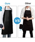 Comparison of 2 Pack Waterproof Rubber Vinyl Aprons For Men Heavy Duty Kitchen And Grilling Aprons Extra Long 40 Inch Bib Aprons with adjustable neck strap versus another apron.