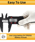 Six Inch Digital Caliper for Precise DIY and Machining, Quick Inch or Millimeter Switch, Four Measurement Modes, Rugged Carbon Fiber Composite Housing, Portable 0 to 6 Inches (0-150 mm), 0.01 Inch (0.1 mm) Resolution, High Accuracy, digital caliper in hand