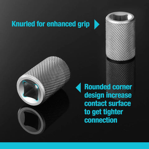 Distributor Clamp Wrench Set 1/2 Inch And 9/16 Inch SAE, knurled grip sockets on reflective surface