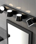 4 Light LED Matte Black Bathroom Vanity Bar Lights Dope Up And Down Rotatable Dimmable Wall Fixtures 27 Inch Over Mirror Lighting
